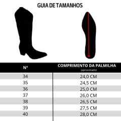 Bota Texana Feminina Goyazes Bico Fino Waterproof Cano Alto Couro Nobuck Mel Ref: 269806-CHC-07