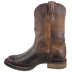 Bota Texana Feminina Goyazes Bico Quadrado Flex Couro Dallas Furtacor Cano Baixo Bordado Lateral Ref: 243207-CF