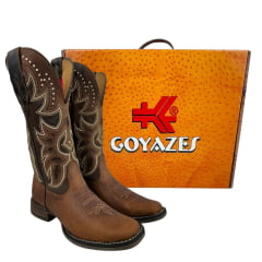 Bota Texana Feminina Goyazes Couro Dallas Furtacor/Dallas Tabaco Bico Quadrado Flex REF:243203-CF