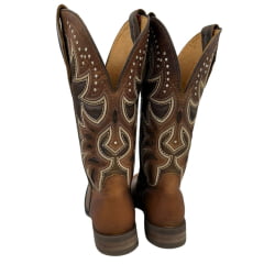 Bota Texana Feminina Goyazes Couro Dallas Furtacor/Dallas Tabaco Bico Quadrado Flex REF:243203-CF