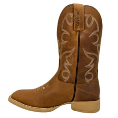 Bota Texana Feminina Jácomo Bico Quadrado Crazy Amendoa Ref: 4861/UFA