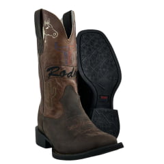 Bota Texana Feminina Texas Rodeo Couro Crazy Café/Fóssil Havana Bordado Rodeo Sola Preta RF: TR887LQMBO Bota Texana Feminina Texas Rodeo Couro Crazy Café/Fóssil Havana Bordado Rodeo Sola Preta RF: TR887LQMBO