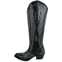 Bota Texana Feminina Vimar Atlanta Preto Luchese Preto Bico Fino Ref: 10243