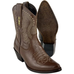 Bota Texana Feminina Vimar Bico Fino Traveel Amarula Bordado Creme Sola Genova Voo Café Ref:11312 Bota Texana Feminina Vimar Bico Fino Traveel Amarula Bordado Creme Sola Genova Voo Café Ref:11312