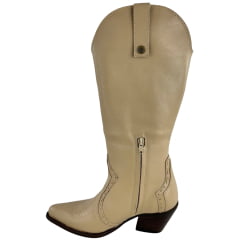 Bota Texana Feminina Vimar Bico Fino Cano Dobrável Caramelo Bambu Sola CPLAC-V001 - Ref:10300