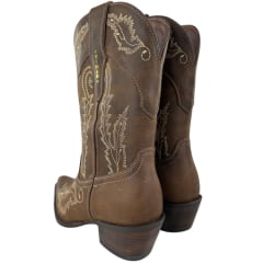 Bota Texana Feminina Vimar Bico Fino Fóssil Castanho Luchese Café Ref: 11286
