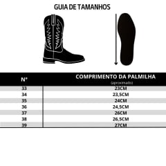 Bota Texana Feminina Vimar Bico Quadrado Couro Fóssil Vog/Bam Castanho Com Bordado Cano Bege Sola VTS-V013F2 Ref.13217