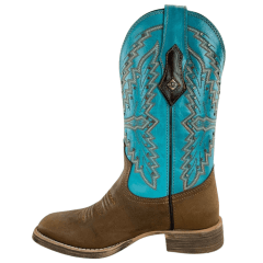 Bota Texana Feminina Vimar Couro Fóssil Turquesa Sola Magnum Ref: 13238