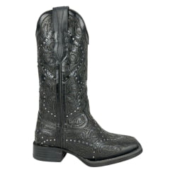 Bota Texana Feminina Vimar Fossil Mustang Preto Sola Magnum Voo Ref:13103