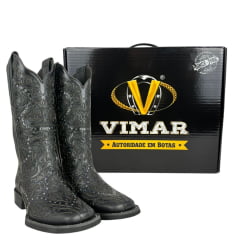 Bota Texana Feminina Vimar Fossil Mustang Preto Sola Magnum Voo Ref:13103