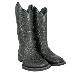 Bota Texana Feminina Vimar Fossil Mustang Preto Sola Magnum Voo Ref:13103