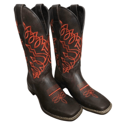 Bota Texana Country Feminina Mexicana Bico Quadrado