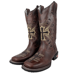 Bota Texana Feminina Red Dust Fóssil Sela - Ref.BF:05 GEL