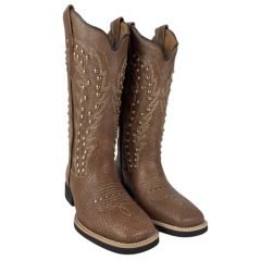Bota Texana Feminina Vimar Boots Couro Marrom - Ref. 13174