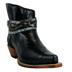 Bota Texana Goyazes Feminina Couro Mustang Preto - Ref.216801-CC