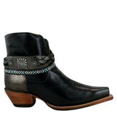 Bota Texana Goyazes Feminina Couro Mustang Preto - Ref.216801-CC