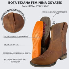 Bota Texana Goyazes Feminina Dallas Texas