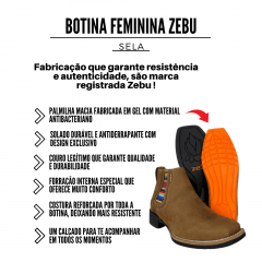 Botina Feminina Country Zebu Sela Lançamento 2020 - Ref.71040