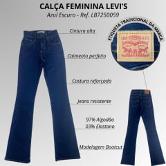 Calça Feminina Levi's Jeans Azul Escuro 725 Bootcut Ref:LB7250059