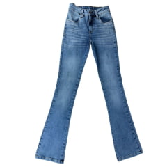 Calça Feminina Arame Jeans Azul Médio Flare Cós Alto Básica Ref 030200050