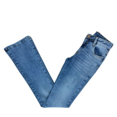 Calça Feminina Arame Jeans Azul Médio Flare Cós Alto Básica Ref 030200050