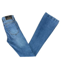 Calça Feminina Arame Jeans Azul Médio Flare Cós Alto Básica Ref 030200050