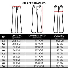 Calça Feminina Buphallos Jeans Azul Bootcut Com Bordado E Bolsos De Trás Ref:BPL1228