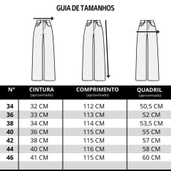 Calça Feminina Buphallos Jeans Claro Wide Leg Reta Com Horse Lateral Bordado Ref:BPL1527