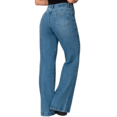 Calça Feminina Buphallos Jeans Wide Leg Com Tachas REF:1806