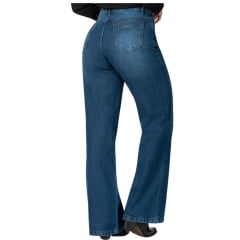 Calça Feminina Buphallos Jeans Wide Leg Básica Ref:1788