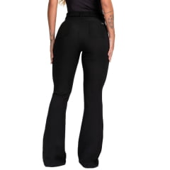 Calça Feminina Buphallos Preta De Crepe Pantalona Com Cinto E Fivela REF: BPL1152