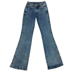 Calça Feminina Calf Rope Jeans Azul Marmorizada Flare R:5008