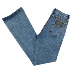 Calça Feminina Calf Rope Jeans Azul Marmorizada Flare R:5008