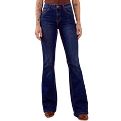 Calça Feminina Consciência Jeans Cintura Baixa Flare Jeans Escuro REF:24987