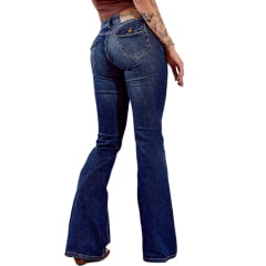 Calça Feminina Consciência Jeans Cintura Baixa Flare Jeans Escuro REF:24987