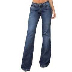 Calça Feminina Consciência Jeans Azul Sky Sujinho Bootcut Bordada Com Lapela Ref:25700