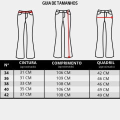 Calça Feminina Consciência Jeans Azul Sky Sujinho Bootcut Bordada Com Lapela Ref:25700