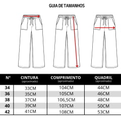 Calça Feminina Consciência Jeans Linho Wide Leg Relaxed Elástico No Cós Off White REF:24841