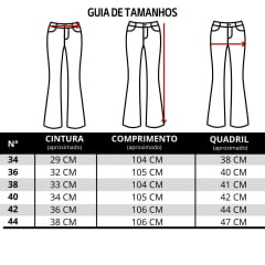 Calça Feminina Country City Jeans Azul Médio Com Desenho De Estrelas Flare REF: 328 Star