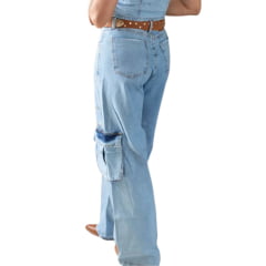 Calça Feminina Country City Jeans Clara Cargo Vanessa Ref:CC2096