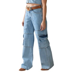 Calça Feminina Country City Jeans Clara Cargo Vanessa Ref:CC2096