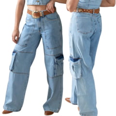 Calça Feminina Country City Jeans Clara Cargo Vanessa Ref:CC2096