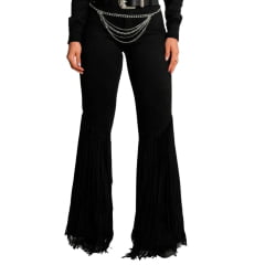 Calça Feminina Country City Júlia Preto Com Franjas Ref: CJ 20521