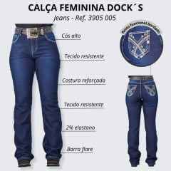 Calça Feminina Dock's Jeans Flare Bordado - Ref. 3905 005