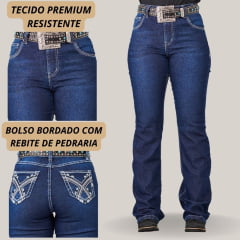 Calça Feminina Dock's Jeans Flare Bordado - Ref. 3905 005