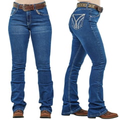Calça Feminina Dock's Jeans Flare Com Bordado no Bolso Ref 4066