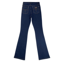 Calça Feminina Docks Jeans Western Azul DW51 FL Couro Bordado Com Strass Ref: 0204343