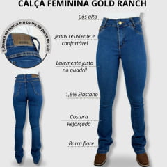 Calça Feminina Gold Ranch Jeans Azul Stoner Flare Ref: Oklahoma