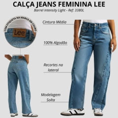 Calça Feminina Lee Barrel Intensity Light Solta Cintura Média Ref. 3380L