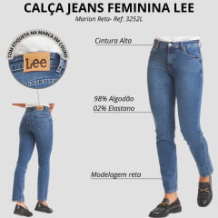 Calça Feminina Lee Marion Premium Cintura Alta Corte Reto Ref. 3252L
